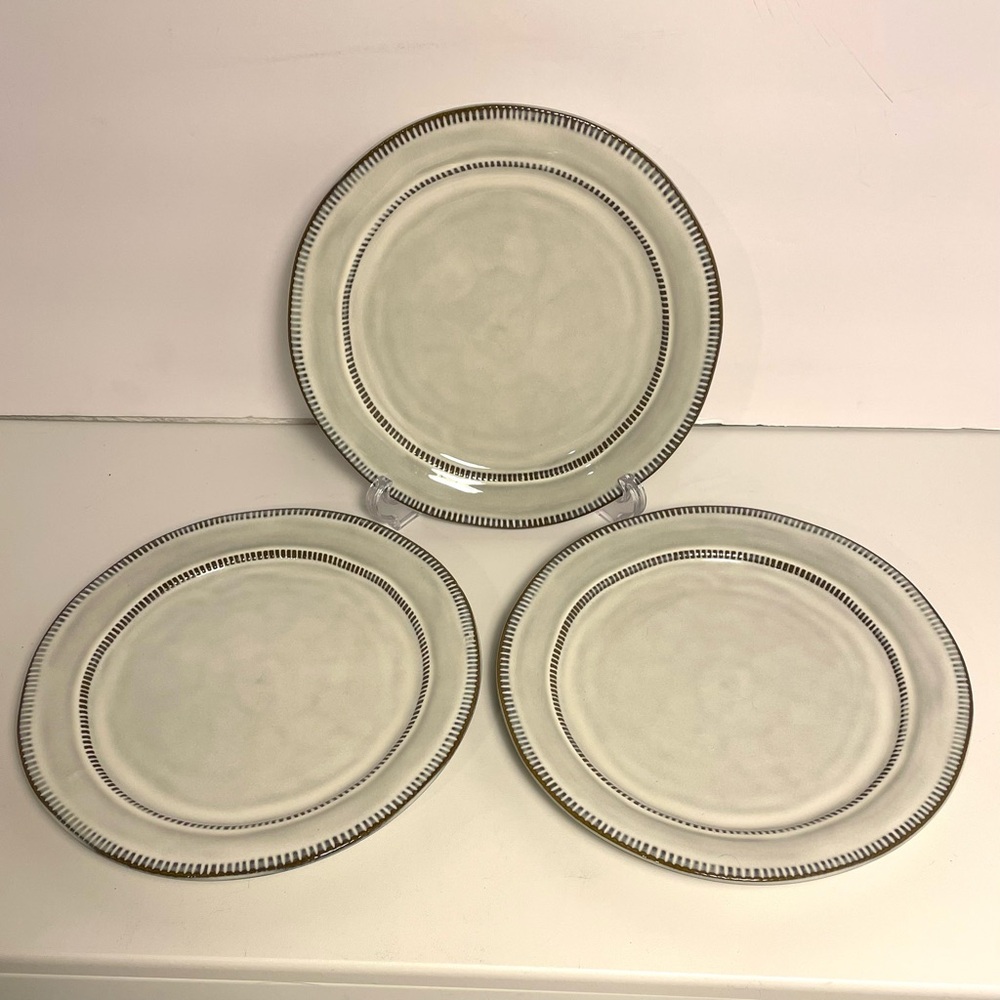 Gibson Elite Terranea White Salad Plates, 8.5”.  Set of Three.